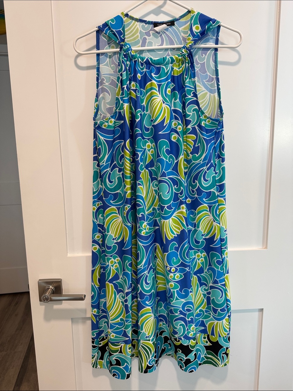 Sleeveless Blue & Teal Floral Maxi Dress